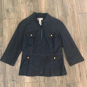 DRAPER'S & DAMON'S OPEN FRONT DENIM JACKET 8-EUC